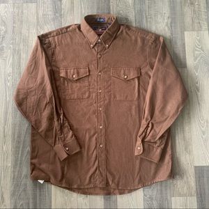 NWOT Backpacker Sportswear Chamois Cloth Long Sleeve Shirt
Men's XL 
Brown